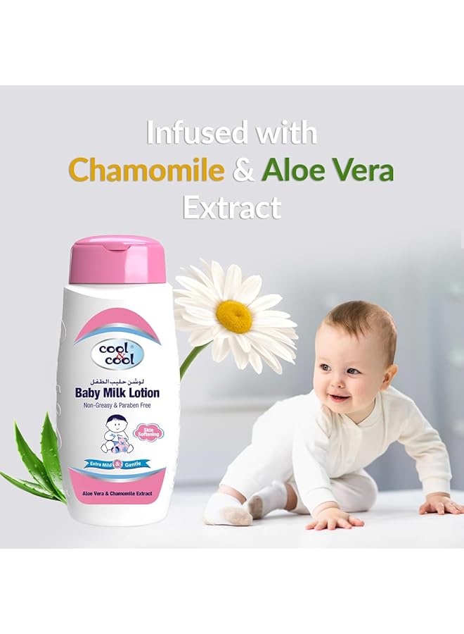 Cool & Cool Baby Milk Lotion 60Ml Skin Softening Non Greasy Paraben Free Vitamin E Aloe Vera & Chamomile Extract With Extra Mild Formula - Image 3