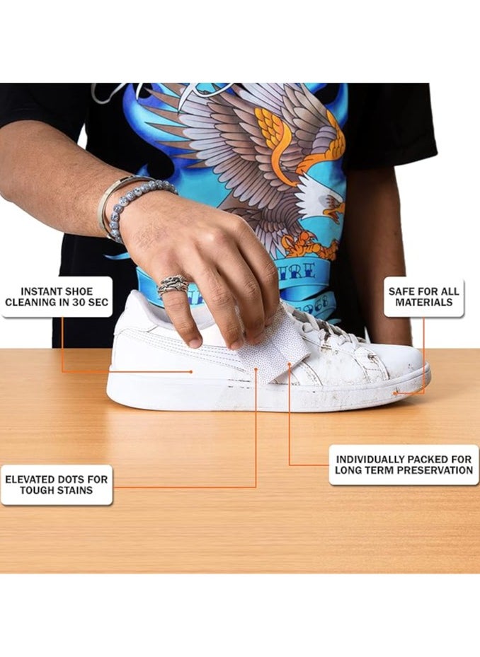 SNEAKARE - SNEAKARE Shoe Wipes, Premium Sneaker Cleaner, Sneaker Cleaner Wipes, Travel-Friendly, Disposable Shoe Cleaning Wipes, White Shoe Cleaner - Image 1