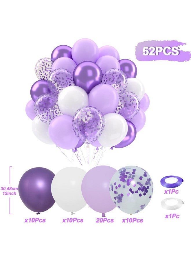 باتيمات مجموعة بالونات أرجوانية لافندر، 50 قطعة 12 بوصة من بالونات اللاتكس المعدنية أرجوانية لافندر فاتحة أرجوانية أرجوانية لزينة حفلات أعياد الميلاد وحفلات استقبال المولود وحفلات الزفاف - Image 4