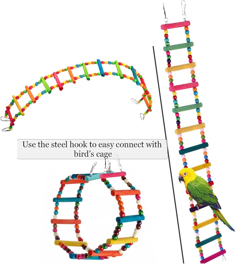 SunGrow Bird Ladder Bridge, 31x4 Inches, Raw Wood and Edible Dye, Suitable for Small to Medium Birds, 1 Piece - Image 5