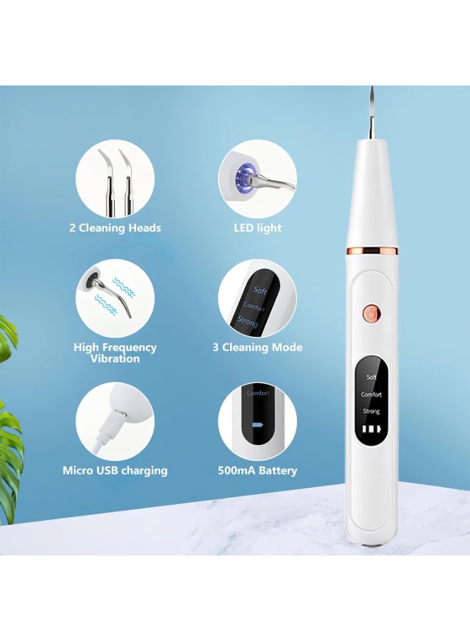 Plaque Remover for Teeth, Ultrasonic Scaler Tooth Cleaner with 3 Modes, Dental Tools for Calculus, Tarter, and Stain Remover, Electric Teeth Cleaning Kit with 2 Clean Heads & Dental Mirror - Image 5
