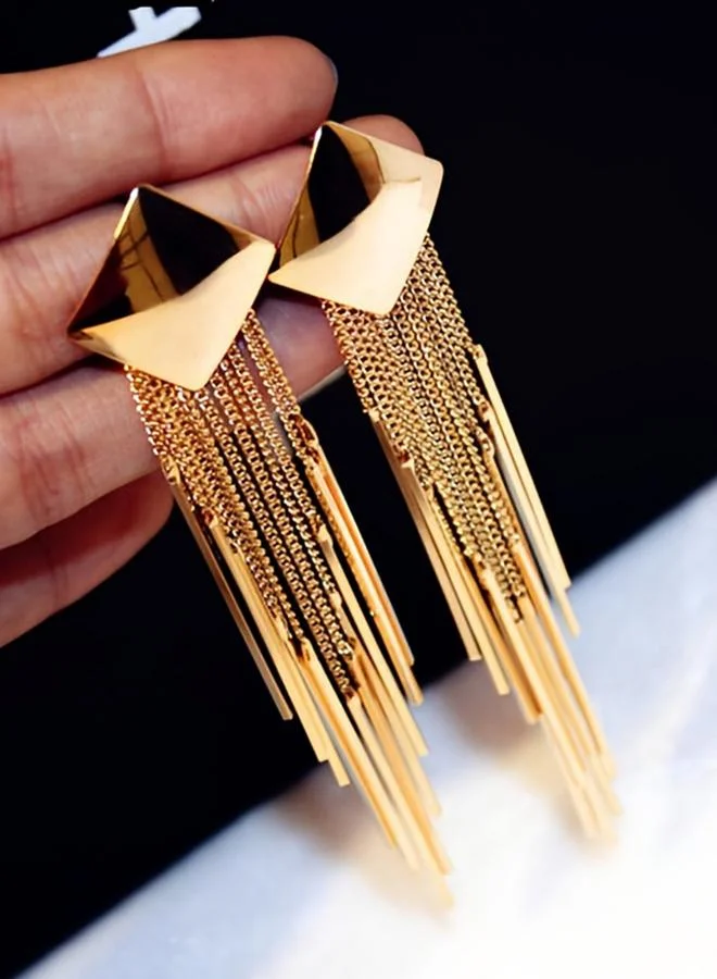 Take Two Geometric Tassel Dangle Earrings