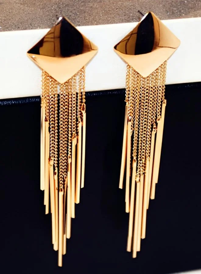 Take Two Geometric Tassel Dangle Earrings