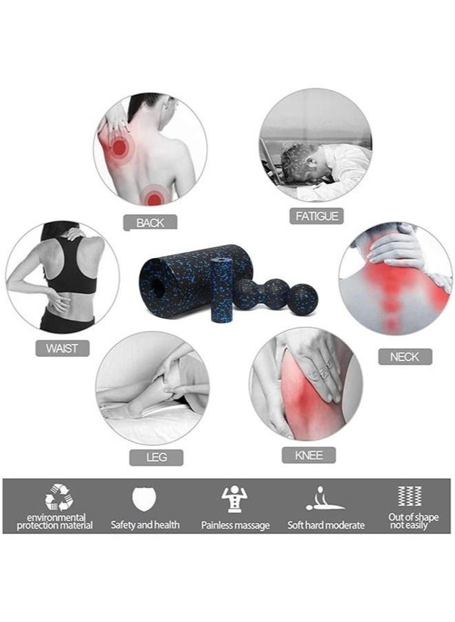 gogolove Fitness Yoga Equipment Foam Roller - 4 in 1 High Density Foam Roller Set， Leg Back Neck Pain and Muscle Exercise, Yoga Foam Roller for Physical Therapy Core Pain Relief Deep Tissue Massage - Image 5