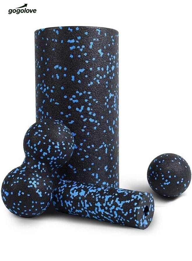 gogolove Fitness Yoga Equipment Foam Roller - 4 in 1 High Density Foam Roller Set， Leg Back Neck Pain and Muscle Exercise, Yoga Foam Roller for Physical Therapy Core Pain Relief Deep Tissue Massage - Image 1