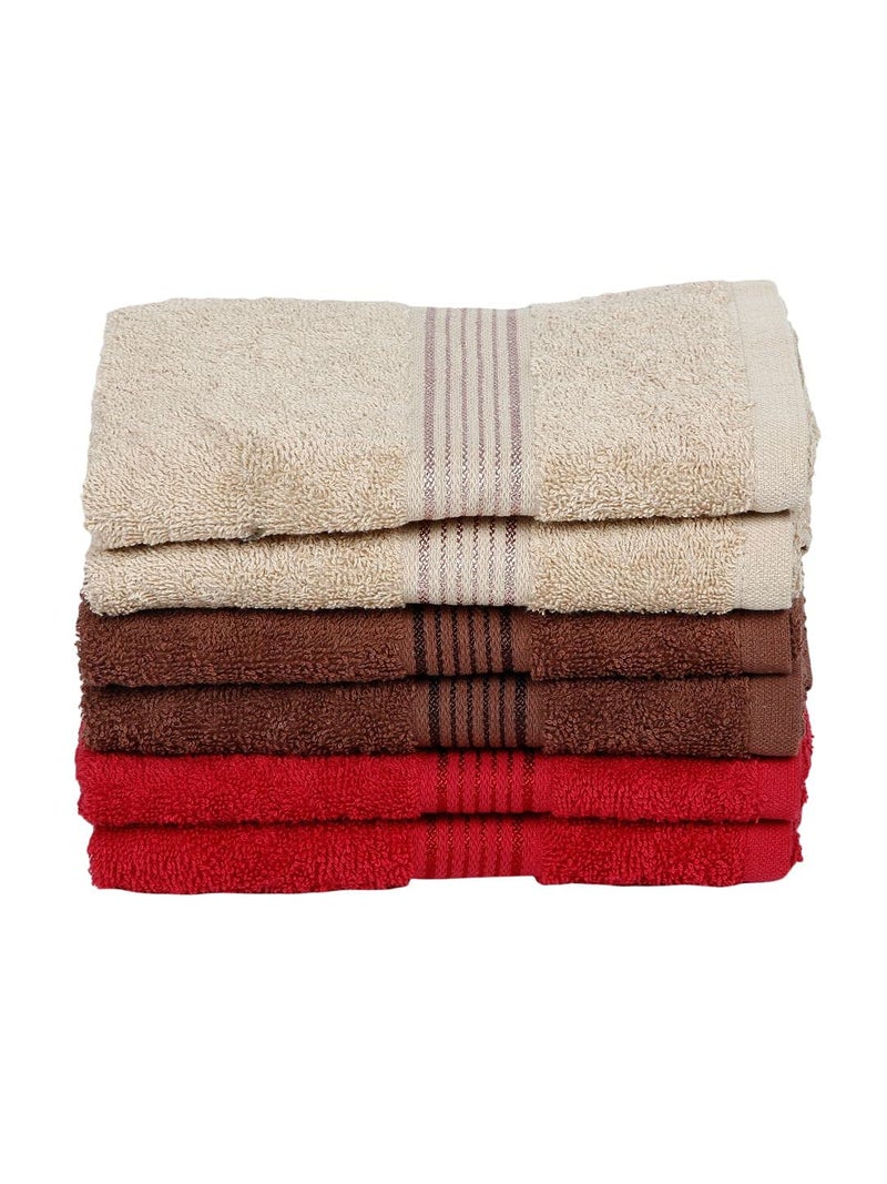 KOPA by Bianca 400 GSM 100% Cotton Soft Terry Towel l 6pc Hand Towel l Hand Towel for Kitchen l Small Towel l D`Ross l Brown-Gray-Tortilla - Image 2