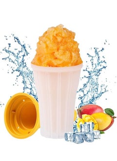 Slushy Maker Cup Slushie Maker Cup Magic Quick Frozen Smoothies Cup Cooling Cup Homemade Milk Shake Ice Cream Maker, BPA-free, Suitable for Families, Birthday Parties (Yellow)