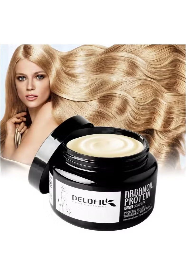 DELOFIL Protein Mask With Argan Oil to Repair Dry and Damaged Hair 500 ml - Image 2