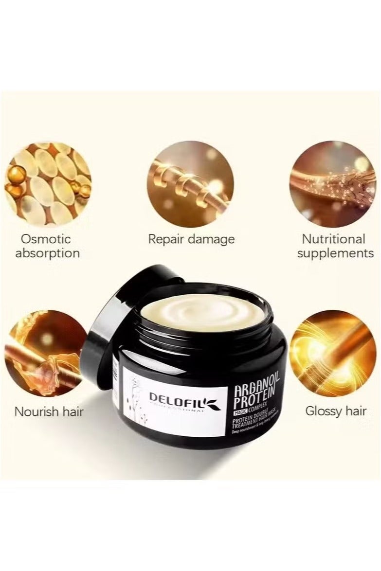 DELOFIL Protein Mask With Argan Oil to Repair Dry and Damaged Hair 500 ml - Image 3
