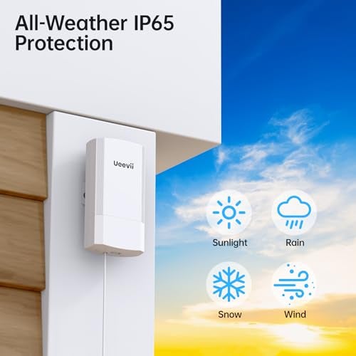 UeeVii Wireless Bridge with 2 Brackets, UeeVii 5.8G Point to Point WiFi Bridge, 2 km Long Range Outdoor CPE with Dual 100Mbps LAN Ports, 24V PoE Injector, Ideal for Extending Network to Barn, Garage, or Shop - Image 4