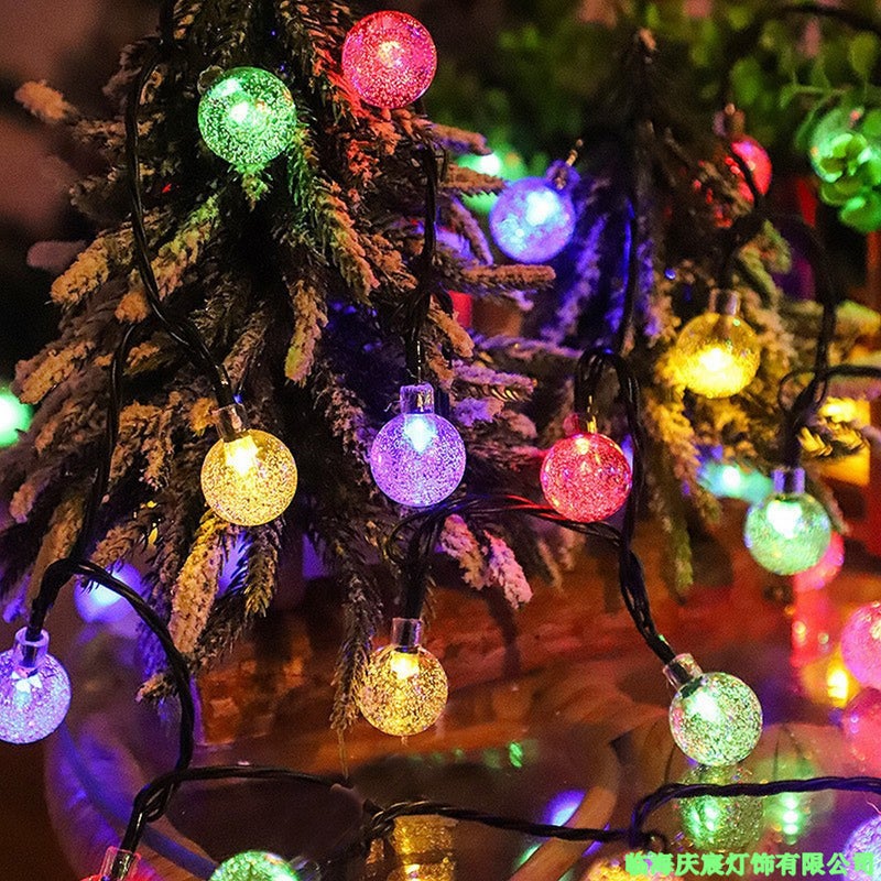 Solar Bubble Ball Led Colorful Warm Atmosphere Light String Outdoor Camping Style Light Courtyard Holiday Decorative Light Waterproof Model - Image 4