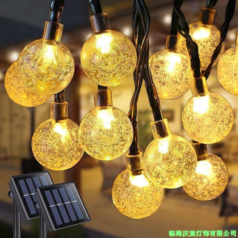 Solar Bubble Ball Led Colorful Warm Atmosphere Light String Outdoor Camping Style Light Courtyard Holiday Decorative Light Waterproof Model - Image 2
