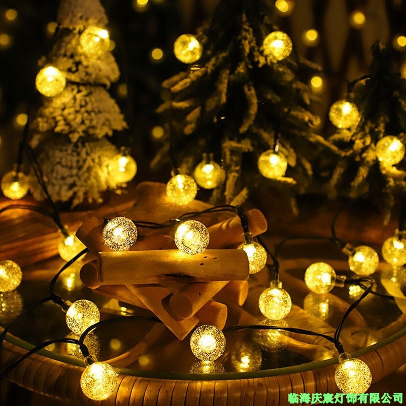 Solar Bubble Ball Led Colorful Warm Atmosphere Light String Outdoor Camping Style Light Courtyard Holiday Decorative Light Waterproof Model - Image 3