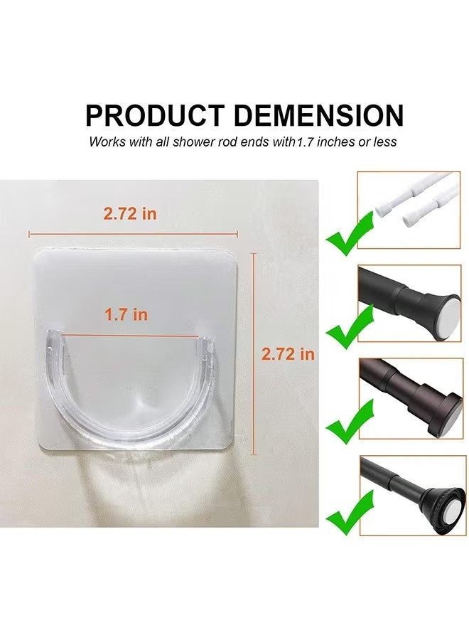 Adhesive Shower Curtain Rod Holder 6 Pack,Transparent Tension Bracket,No Drilling(Not Included Rod)（Only For Rods Less Than 1.7 Inch in Diameter at Both Ends） - Image 3