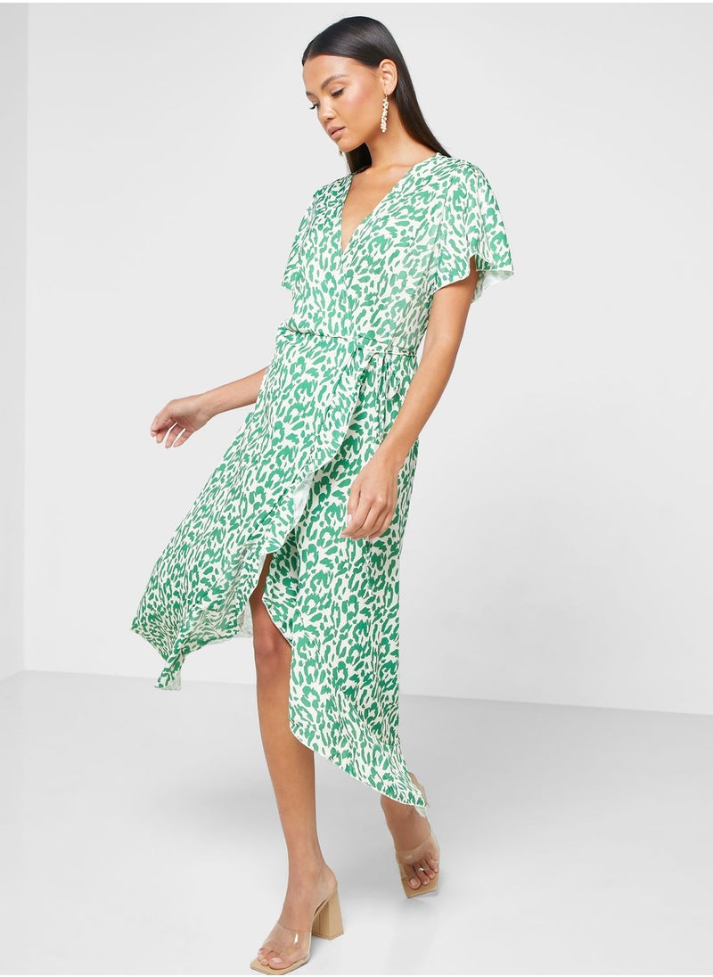 ELLA - Ruffle Hem Printed Dress - Image 1