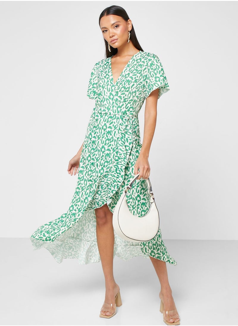 ELLA - Ruffle Hem Printed Dress - Image 1