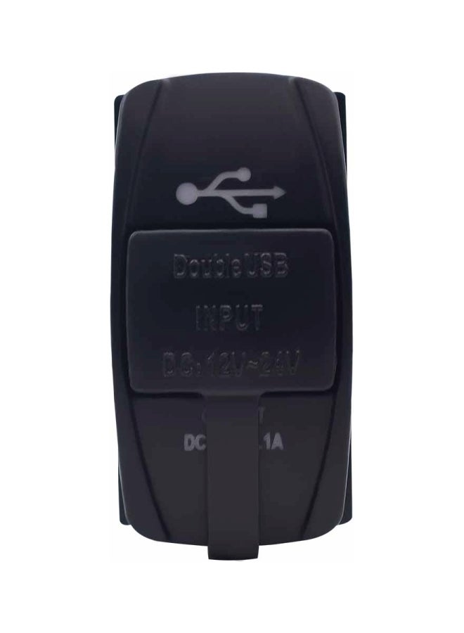 شاحن سيارة متعدد الوظائف بمنفذ USB ثنائي الأسود / الأزرق - Image 2