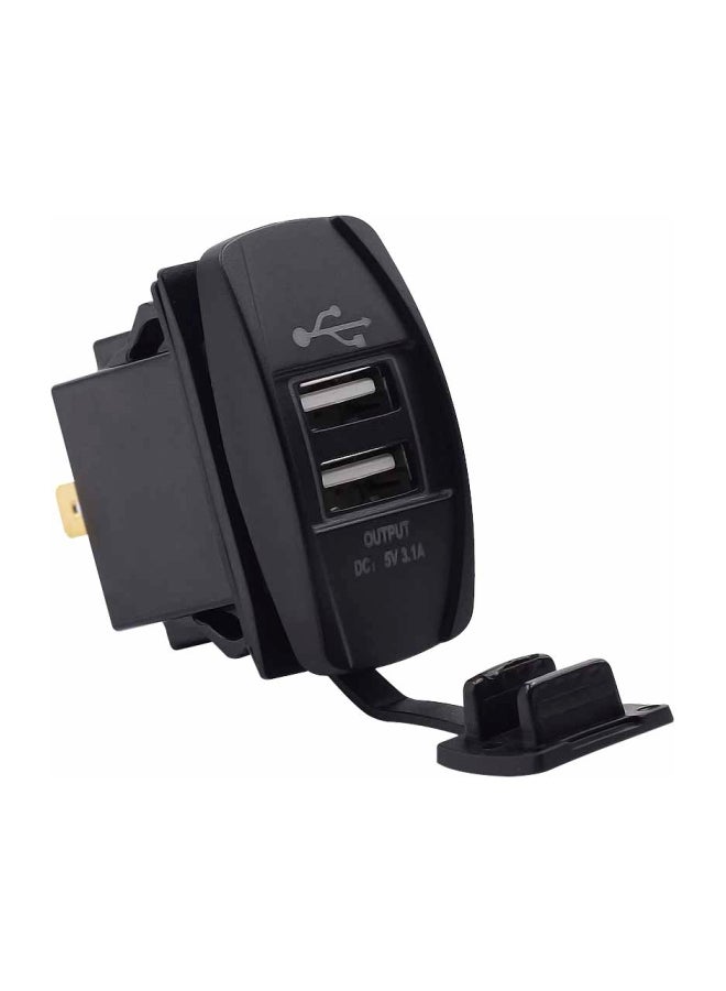 شاحن سيارة متعدد الوظائف بمنفذ USB ثنائي الأسود / الأزرق - Image 4