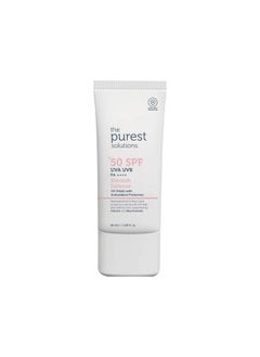 the purest solutions The Purest Solutions Blemish Defense (UV Shield with Antioxidant Protection SPF 50+) - 8h UVA Protection, Arbutin & Niacinamide for Skin Tone Harmonization and Moisturizers - Vegan (50 ml)  - Image 1