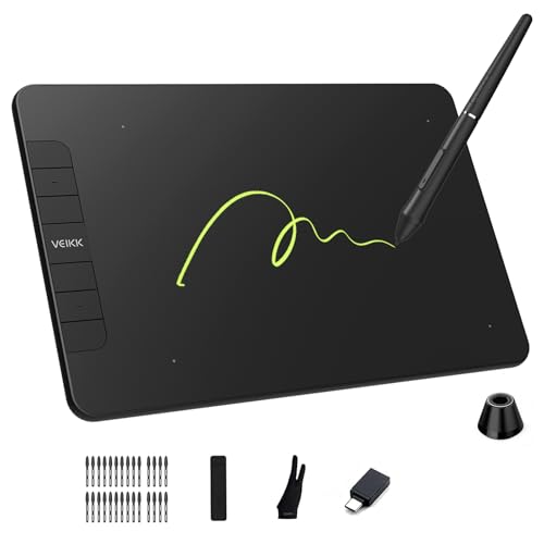 VEIKK VK640 Drawing Tablet 6x4 inch Portable Pen Tablet with 8192 Levels Battery-Free Stylus Graphic Tablet, 6 Shortcuts Keys for Android, Windows, mac OS and Linux, Support Tilt Function - Image 1