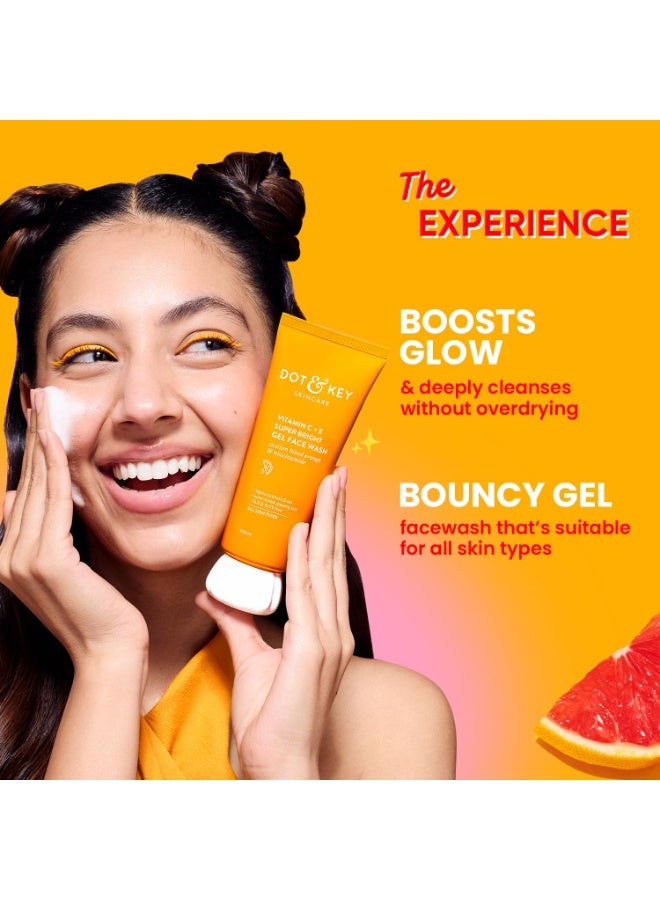 Dot & Key Vitamin C + E Super Bright Gel Face Wash Combo | For Glowing And Brightening Skin | All Skin Types|With Triple Vitamin C, Fades Dark Spots & Pigmentation (Pack of 2, 100gm each) - Image 4