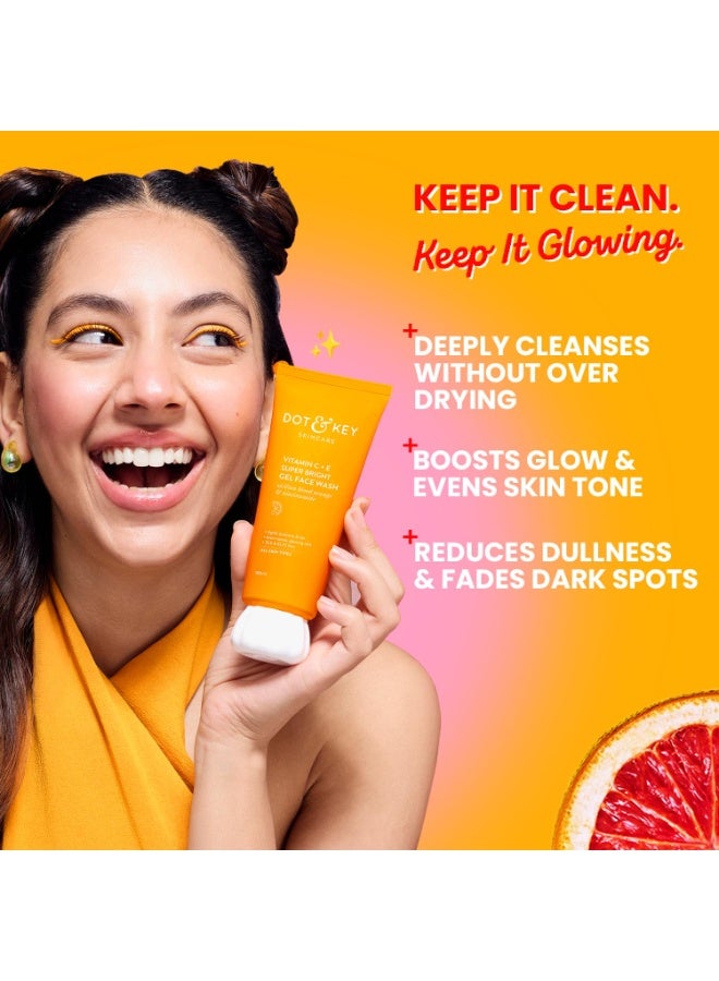 Dot & Key Vitamin C + E Super Bright Gel Face Wash Combo | For Glowing And Brightening Skin | All Skin Types|With Triple Vitamin C, Fades Dark Spots & Pigmentation (Pack of 2, 100gm each) - Image 2