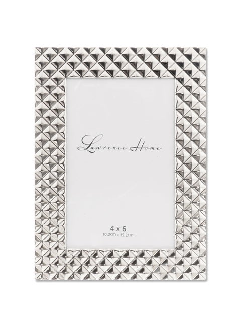 Lawrence Frames Diamond Pattern Polished Metal Picture Frame  4x6  Silver