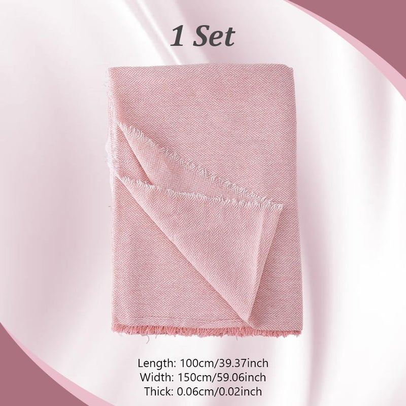 AHANDMAKER 1 Yard Wool Tweed Fabric Wool Remnants Offcuts Tweed Squares Felt Sheets Woolen Fabric for Craft Decorative Clothing Accessories Felting Applique, Pink (150 x 100cm) - Image 2