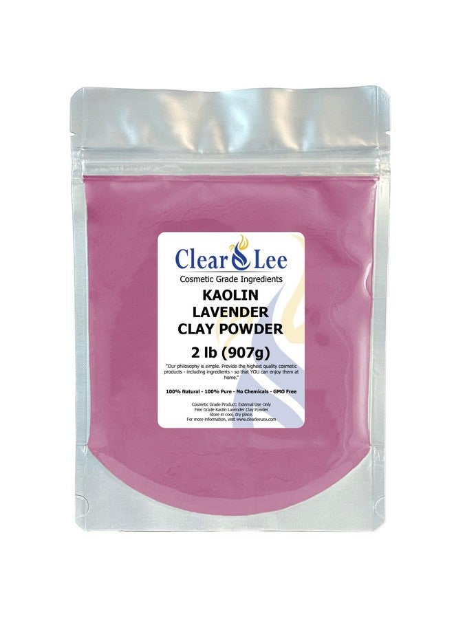 ClearLee Kaolin Lavender Clay Cosmetic Grade Powder 100% Pure Natural Powder Great For Skin Detox Rejuvenation And More Heal Damaged Skin Diy Clay Face Mask (2 Lb) - Image 1