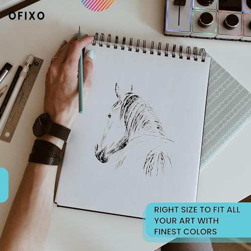 OFIXO 50 Sheet A5 Sketchbook (Pack of 2) -5.8 x 8.3 Inch 140 GSM| Top Spiral-Bound Sketchpad for Artists | Sketching and Drawing Acid Free Paper for Academic use - Image 3