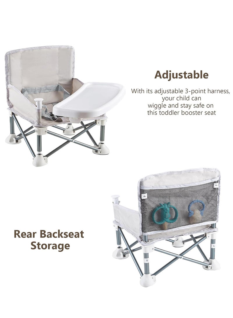 EzzySo كرسي طعام للأطفال قابل للطي متعدد الوظائف مع حزام أمان تصميم أرجل بط مضادة للانقلاب خفيف الوزن ومدخر للمساحة كرسي تغذية محمول للأطفال سهل التنظيف - Image 5