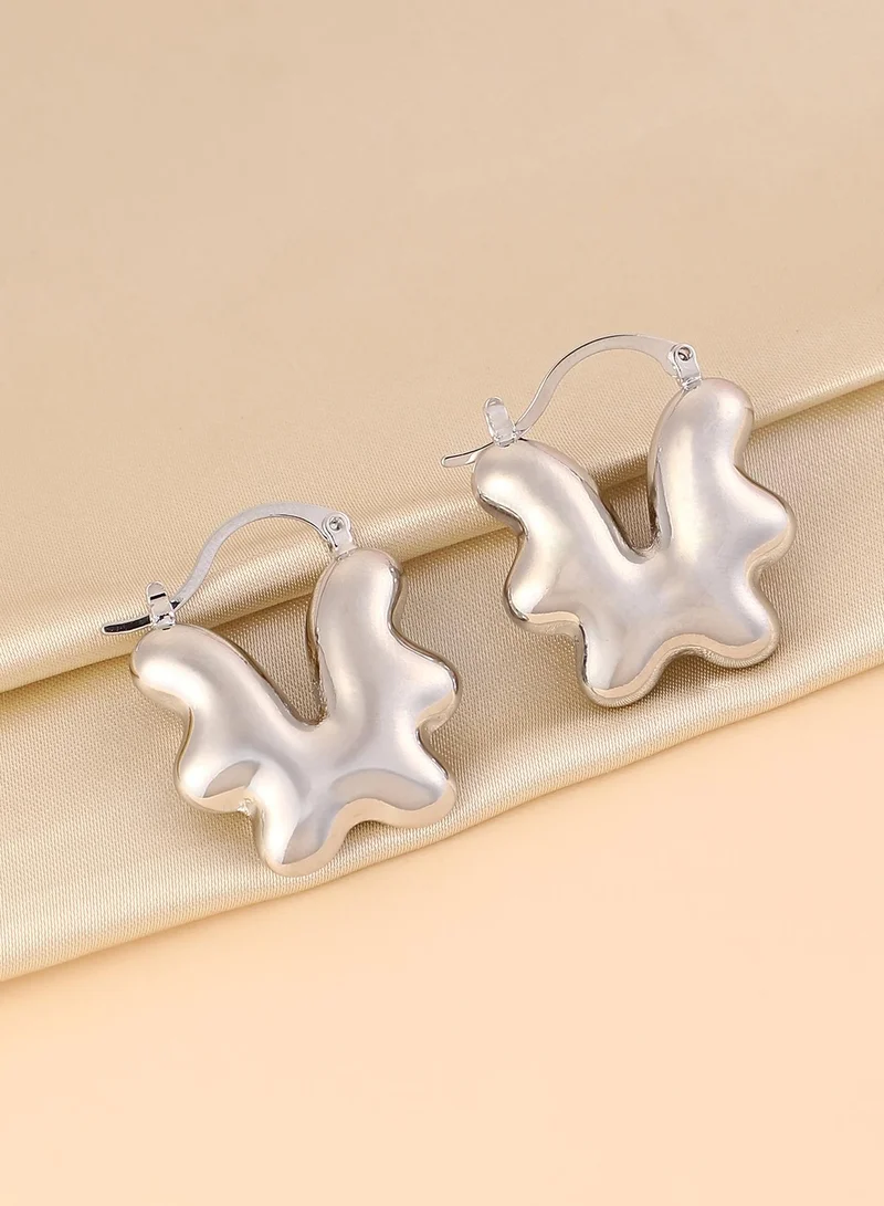 SOHI Abstract Wavy Hoop Earrings