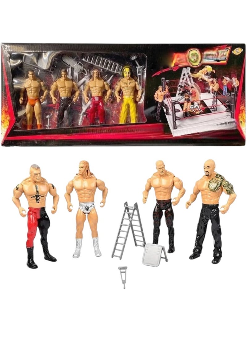 Ultimate WWE Wrestling Battle Scene Action Figure Toy Set With Accessories - Image 2