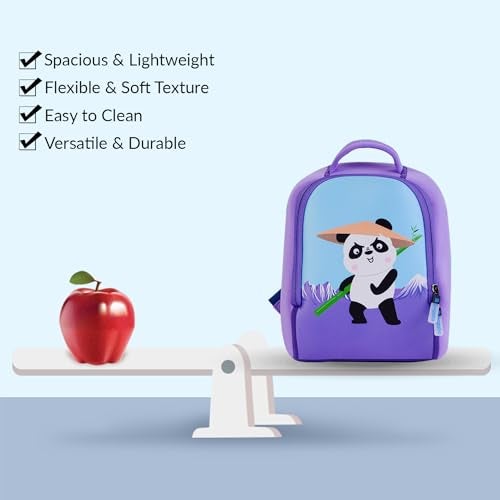 Tukzer Baggita Kids School Bag, Printed Toddler 12 Ltrs Backpack for Girls, Elementary Preschool Tuition Swimming Travel Multipurpose Bag| Water-Repellent Soft Neoprene (Panda-Levendor) - Image 2