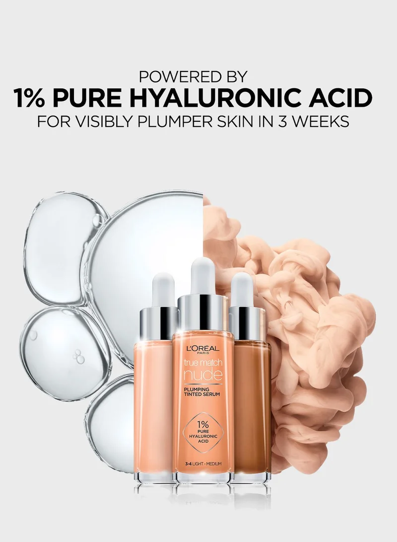 L'OREAL PARIS True Match Nude, Plumping Tinted Serum, Shade 7-8, Tan Deep