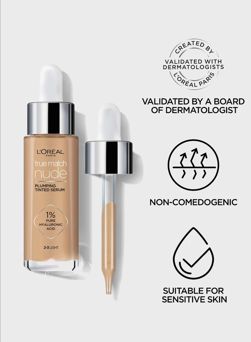 L'OREAL PARIS True Match Nude, Plumping Tinted Serum, Shade 7-8, Tan Deep