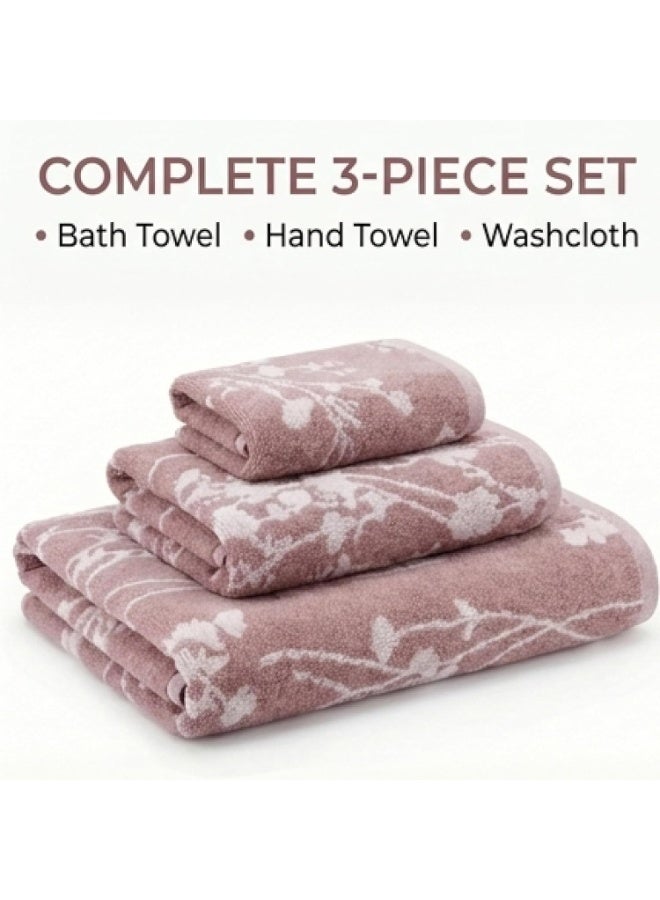 EBREEZZ 3-Piece Jacquard Velour Towel Set – Premium Soft Cotton Bath, Hand & Face Towels (70×140, 50×100, 30×50 cm) - Image 4