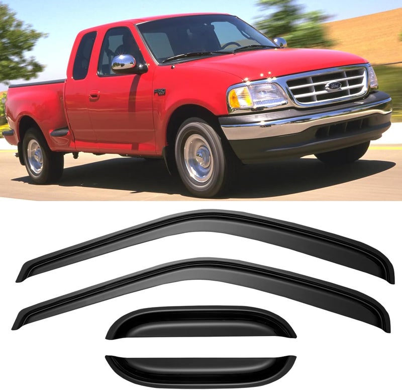 Cxdar Window Rain Guards Vent Visors for 1997-2003 Ford F150 SuperCab and 1997-1999 F250 Light Duty - Image 1