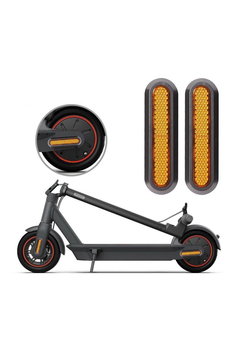 KASTWAVE Reflective Scooter Rear Side Wheel Cover, Reflective Strip Scooter Wheel Hubs Cap with Screws Rear Wheel Protective Decorative Shell Compatible for Xiaomi 1S M365 Pro Pro2 Scooter  - Image 2