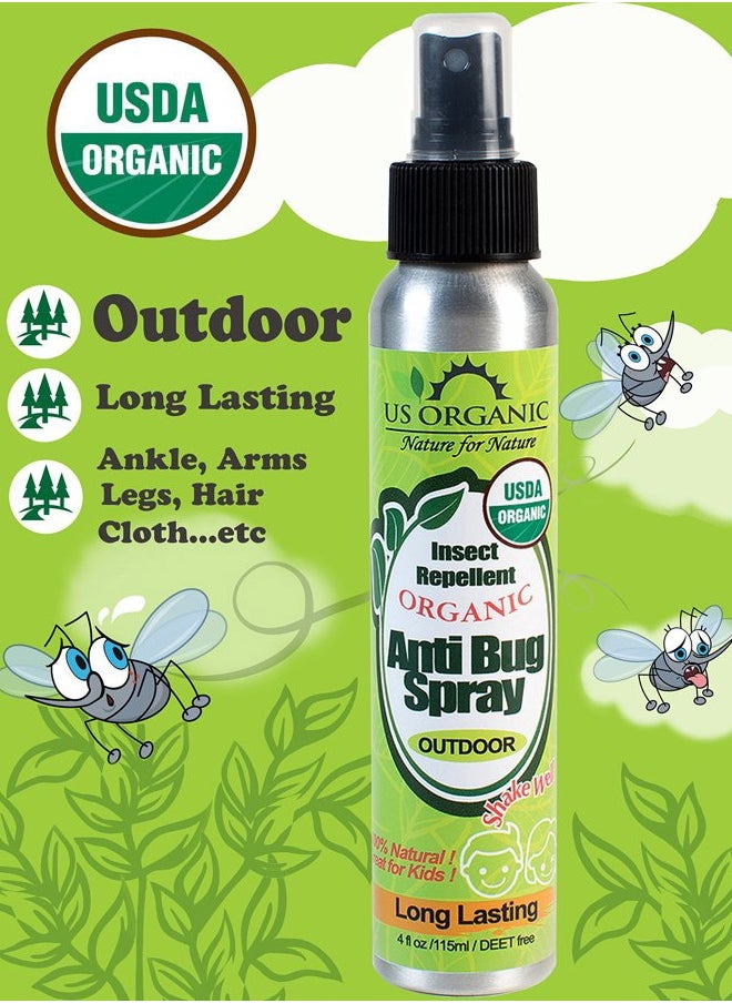 US Organic - Organic Mosquito Repellent Anti Bug Outdoor Pump Sprays, 4 Ounces, Certified Organic, Proven Results by lab Testing, deet-Free - Image 1
