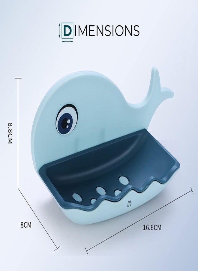 Craftlayout (Pack of 2) Fish Shape Soap Dish Wall Mounted | Adhesive Waterproof Soap Stand Holder for Bathroom & Kitchen Sink | Plastic Double Layer Soap Dish with Strong Magic Sticker (Random Color) - Image 5