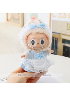 Generic 17cm Rab Cloth Pendant Clothes Labubu Blind Box Keychain Vinyl Doll Casual Suit Doll Clothes-Specifications:Suitable For The First And Second Generation (excluding Baby)-Color:: Blue And White Maid (doll Not Included)  - Image 1