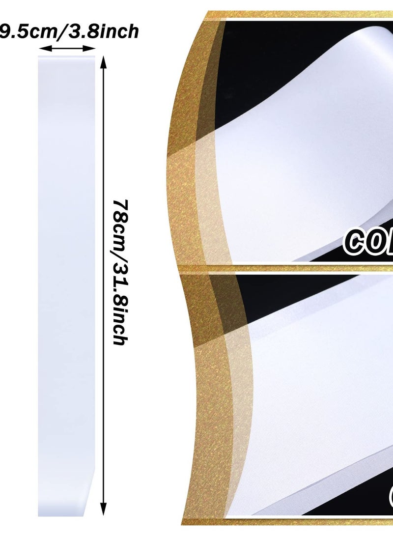 SOLARAE 36 قطعة شريط ساتان فارغ لمسابقة الجمال، شرائط DIY لمسابقة الجمال، الزفاف، عيد الميلاد، حفلة التخرج، زينة حفلة العزوبية (أبيض) - Image 3