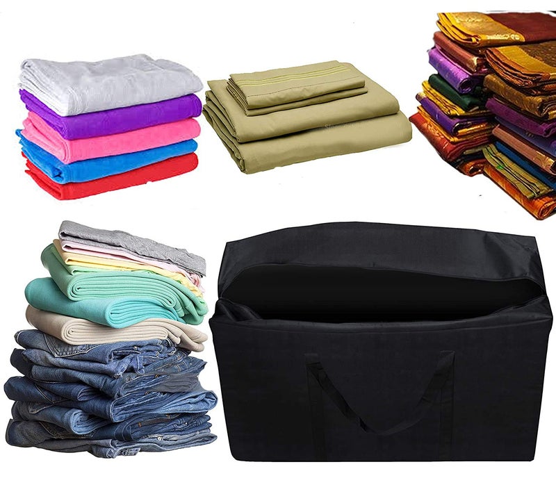 Storite Heavy Duty 1680 Denier Nylon 158 L MultiPurpose Moisture Proof Extra Large Storage Bag for ToysStationeryBlanketsClothesMoving Bags With Strong Handles RectangularBlack86x34x54 cm - Image 4