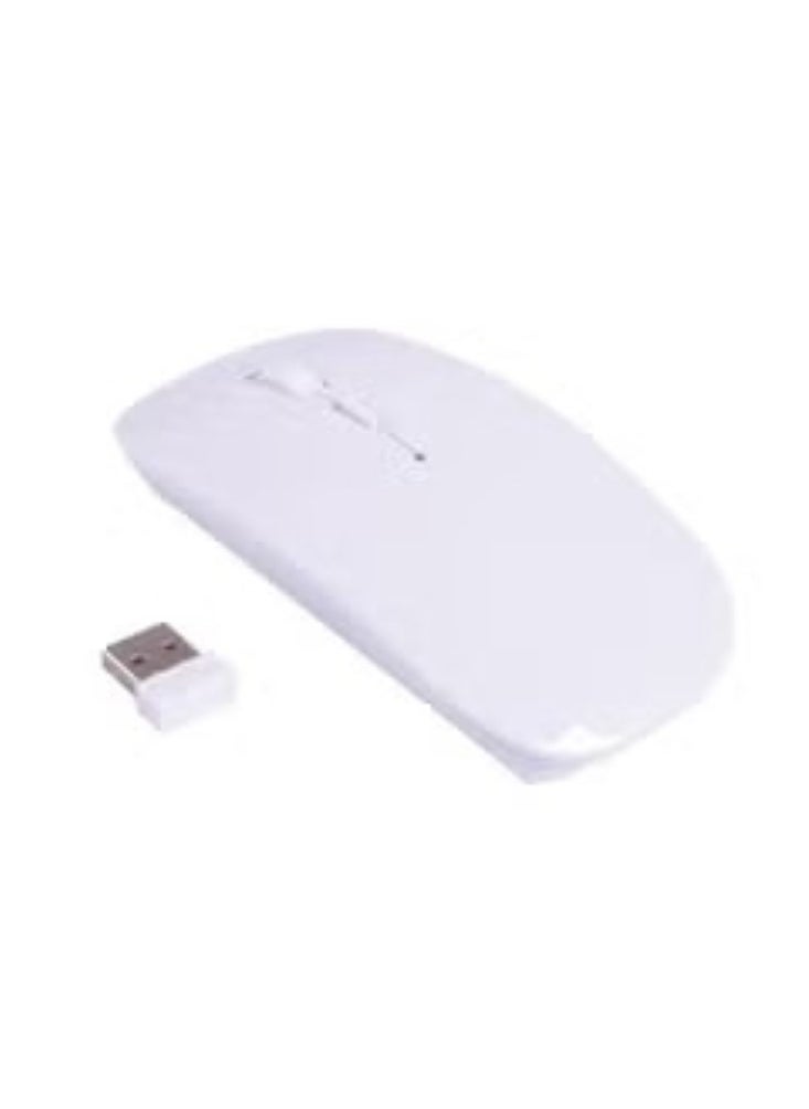 fashionhome Portable 2.4GHz Slim Silent Click Wireless Optical Laser Ergonomic Mouse with USB Receiver Long Range Wireless Mouse for Laptop & PC White  - Image 2