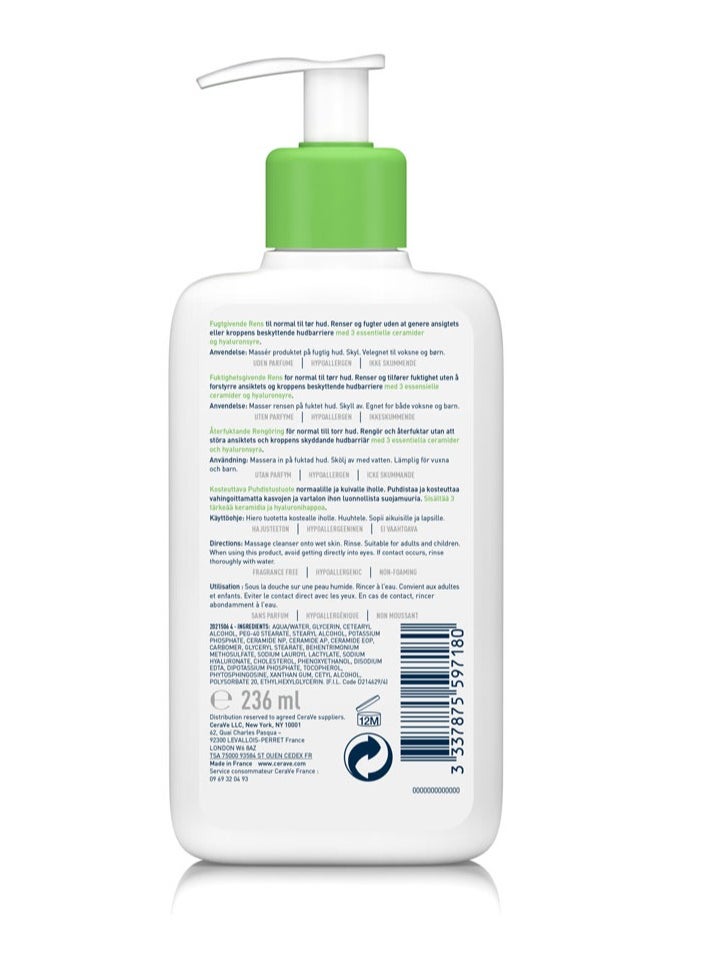 null - Cerave Hydrating Cleanser For Normal To Dry Skin With Hyaluronic Acid 236ml - Image 1