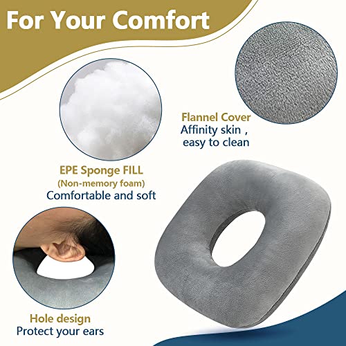 Mistuki Piercing Ear Pillow with Holes for Ear Pain Side Sleeping Donut Pillows Cnh Pressure Sore Relief Inflammation Ache Cushion Ear Guard Pad with a Strap Ultimate Comfort and Protection - Image 3