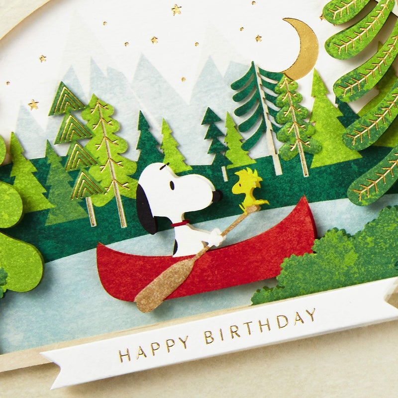 Hallmark Signature Peanuts Birthday Card (Snoopy Canoe) - Image 4