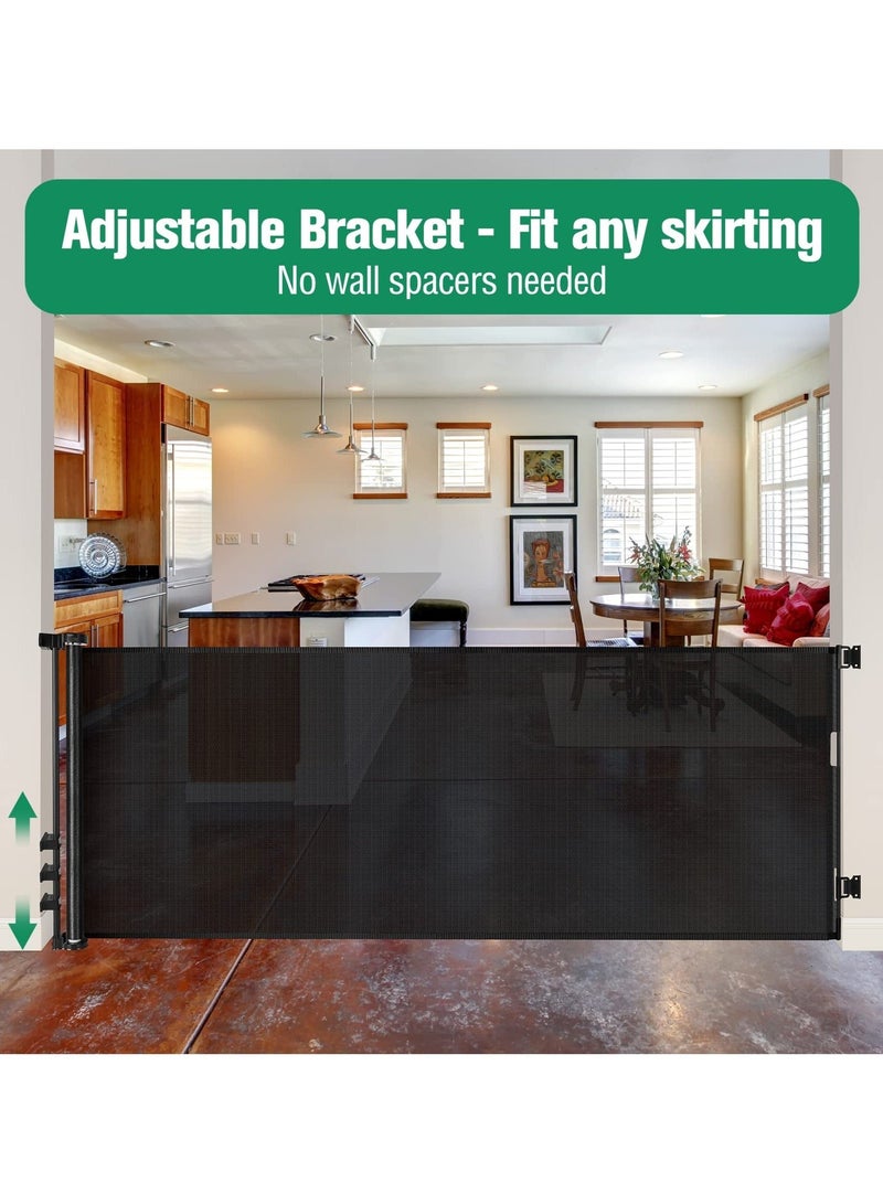 والالا بوابة أطفال عريضة جدًا بطول 3 أمتار للفتحات الكبيرة، بوابات أطفال قابلة للسحب للمداخل، بوابة أطفال طويلة جدًا، بوابات للحيوانات الأليفة - Image 5