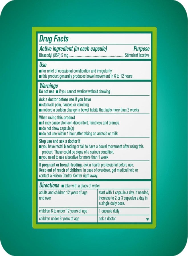 Dulcolax Stimulant Laxative Liquid Gels, Predictable & Effective Constipation Relief, Relieves Constipation Related Symptoms, Bisacodyl 5 mg, No Added Parabens, Gluten-Free & Sugar-Free, 20-Count - Image 2